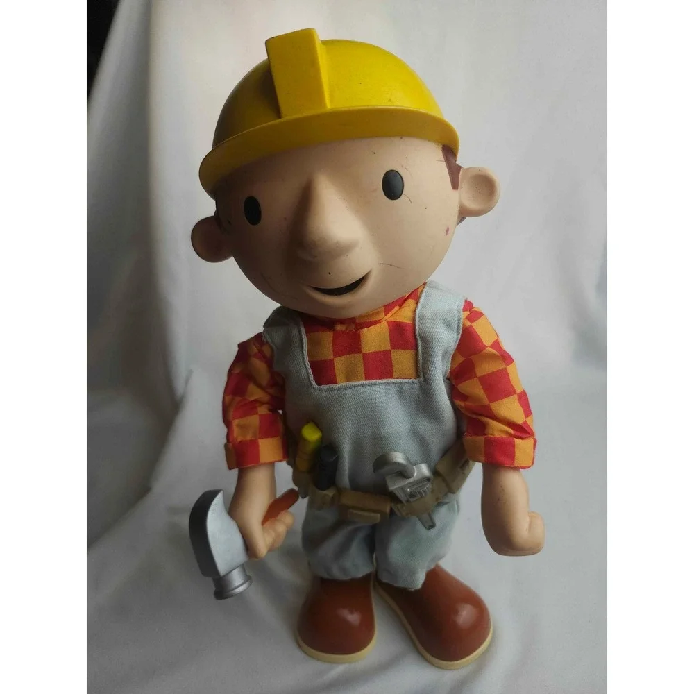 Vintage Bob the Builder 13 Inch Talking Action Figure Tool Belt Hammer Toy